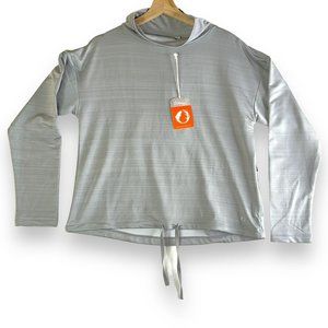 The American Outdoorsman Womens Sweatshirt Medium Activewear Mock Neck Grey NEW